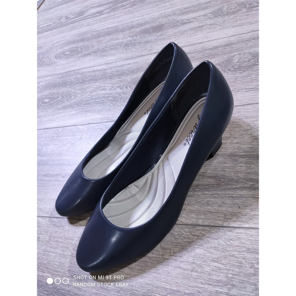 Easy Street Ballari Heels Adult 11W Navy Blue Round Toe Block Pump Women